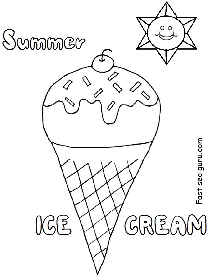 20 Summer Ice Cream Coloring Pages - Free Printable Coloring Pages